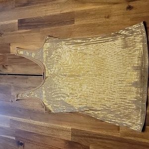 Express Gold Sequin Tank, size Medium
